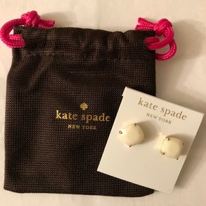 KATE SPADE Small Square White Studs
